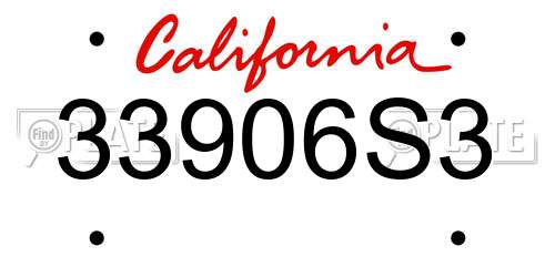 33906S3 California License Plate