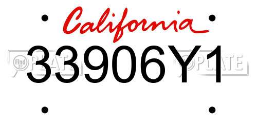 33906Y1 California License Plate