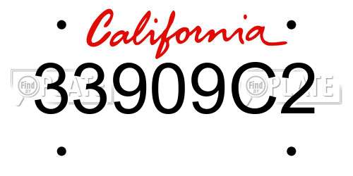 33909C2 California License Plate