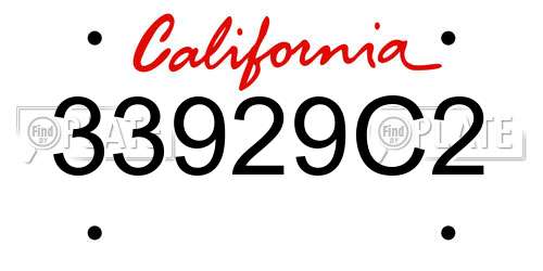 33929C2 California License Plate