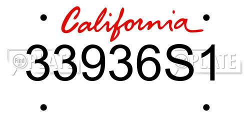 33936S1 California License Plate