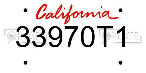 33970T1 California License Plate