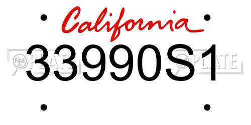 33990S1 California License Plate