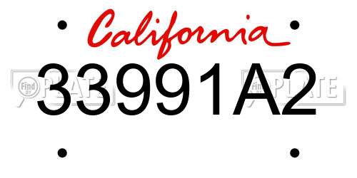 33991A2 California License Plate