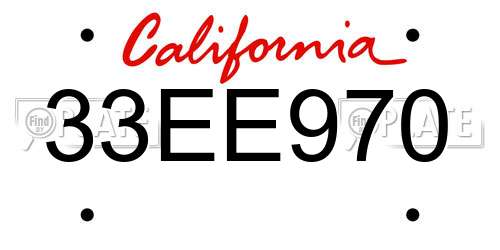 33EE970 California License Plate