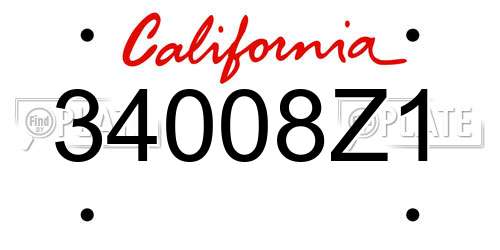 34008Z1 California License Plate