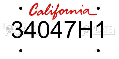34047H1 California License Plate