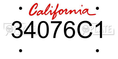 34076C1 California License Plate