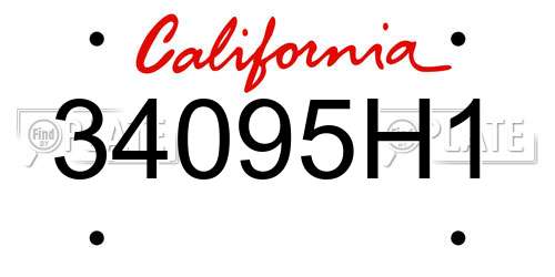 34095H1 California License Plate