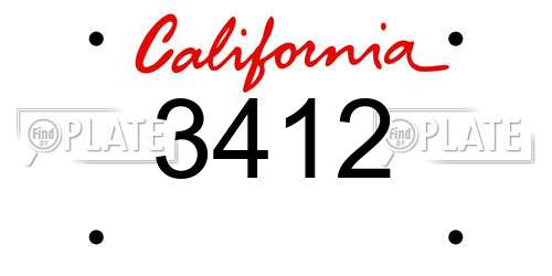 3412 California License Plate