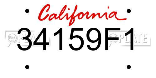 34159F1 California License Plate