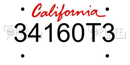 34160T3 California License Plate