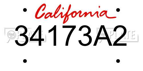 34173A2 California License Plate