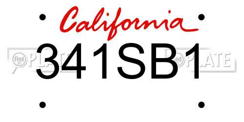 341SB1 California License Plate