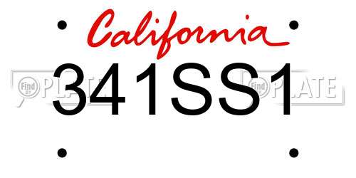 341SS1 California License Plate