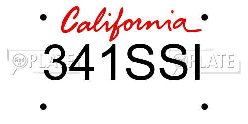 341SSI California License Plate