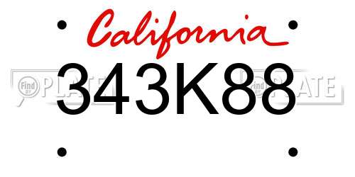 343K88 California License Plate