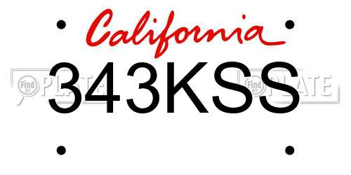 343KSS California License Plate