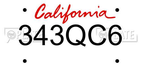 343QC6 California License Plate