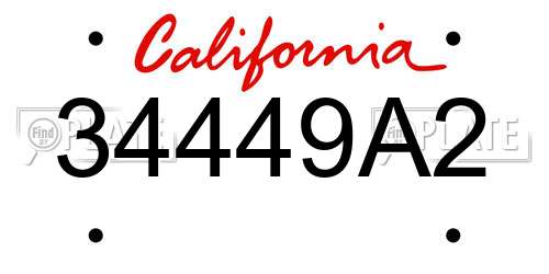 34449A2 California License Plate