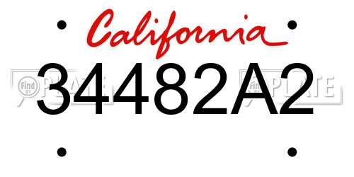 34482A2 California License Plate
