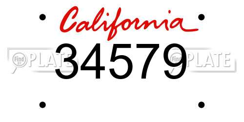 34579 California License Plate