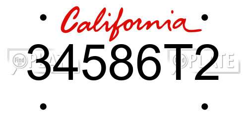 34586T2 California License Plate