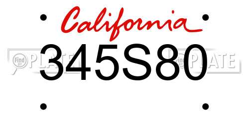 345S80 California License Plate