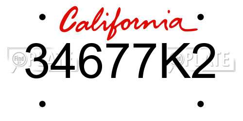 34677K2 California License Plate
