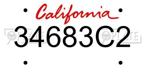 34683C2 California License Plate