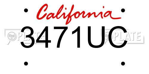 3471UC California License Plate