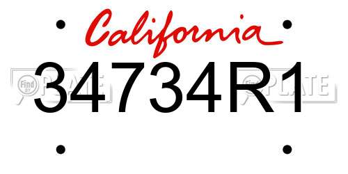 34734R1 California License Plate