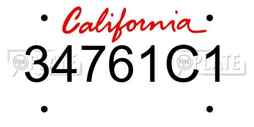 34761C1 California License Plate