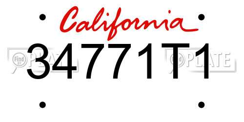 34771T1 California License Plate