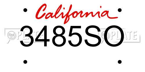 3485SO California License Plate