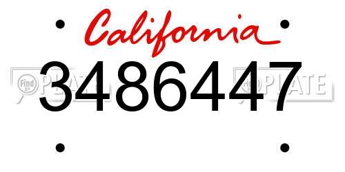 3486447 California License Plate