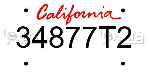 34877T2 California License Plate
