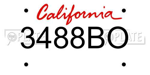 3488BO California License Plate