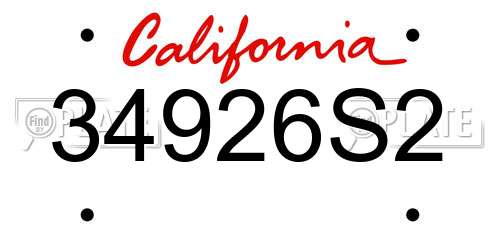 34926S2 California License Plate