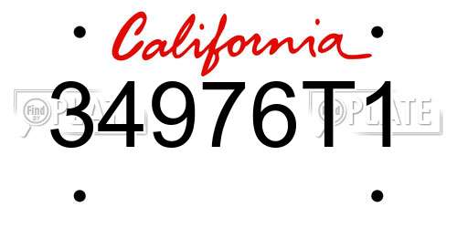 34976T1 California License Plate