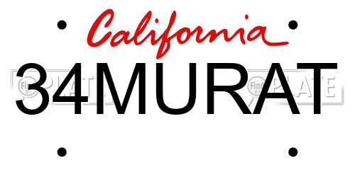 34MURAT California License Plate