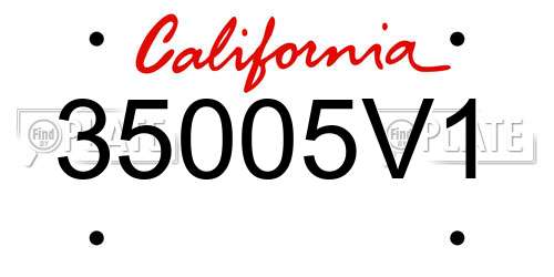 35005V1 California License Plate
