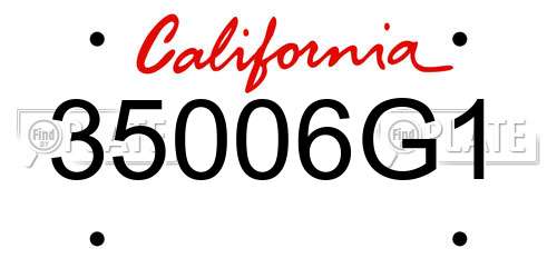 35006G1 California License Plate