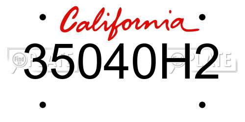 35040H2 California License Plate