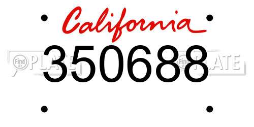 350688 California License Plate