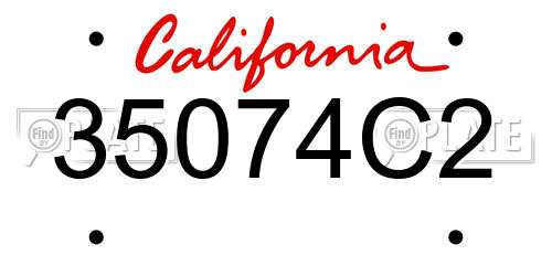 35074C2 California License Plate