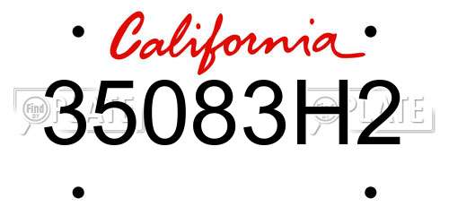 35083H2 California License Plate