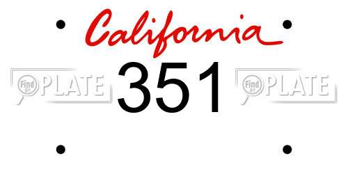 351 California License Plate