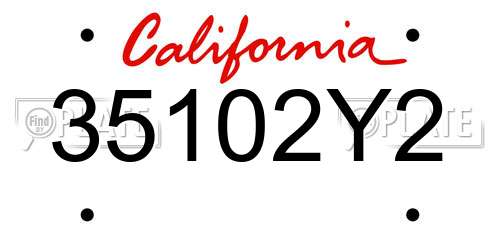 35102Y2 California License Plate