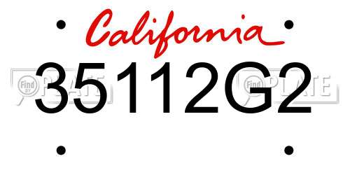 35112G2 California License Plate